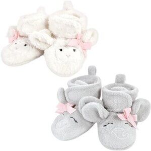 Hudson Baby Unisex Baby Animal Fleece Booties 2-Pack
